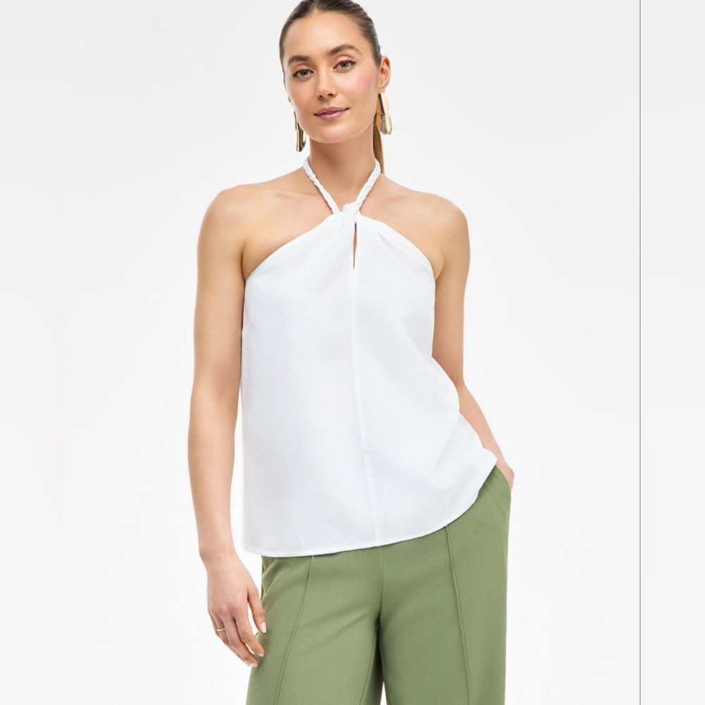 White Halter Neck Women's Top by